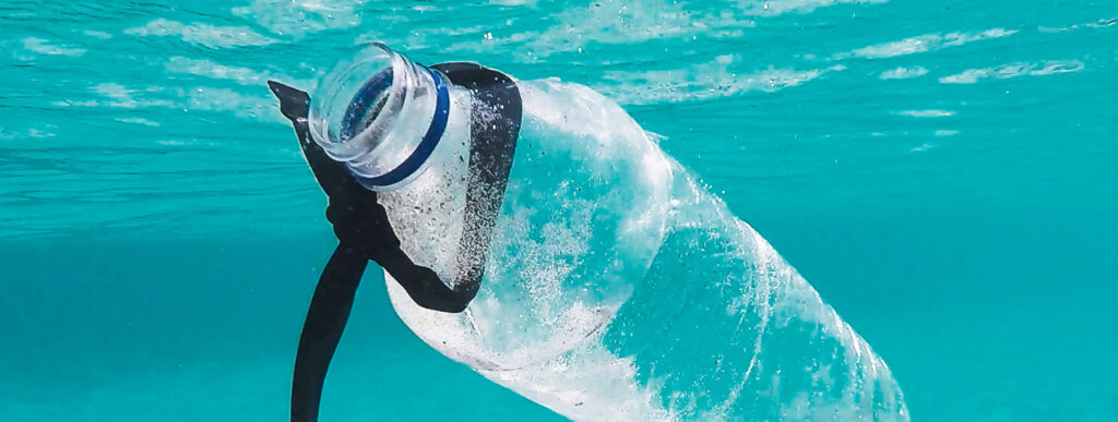 Plastikflasche im Meer