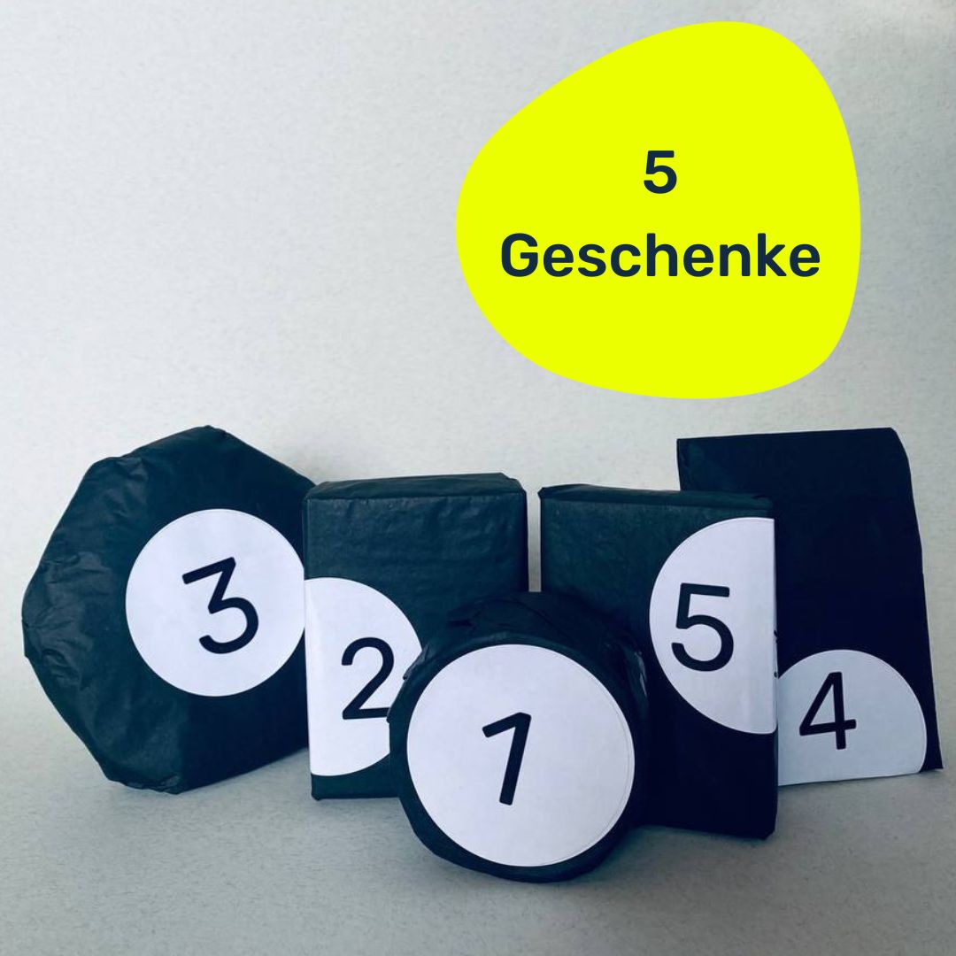 kaikua Jahres-End-Kalender. Adventskalender 2022. 5 Geschenke